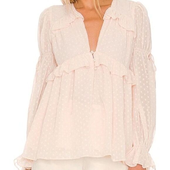 Tularosa Kennedy Tunic Size Small Pale Pink NWT Balletcore Feminine Coquette - Picture 1 of 12